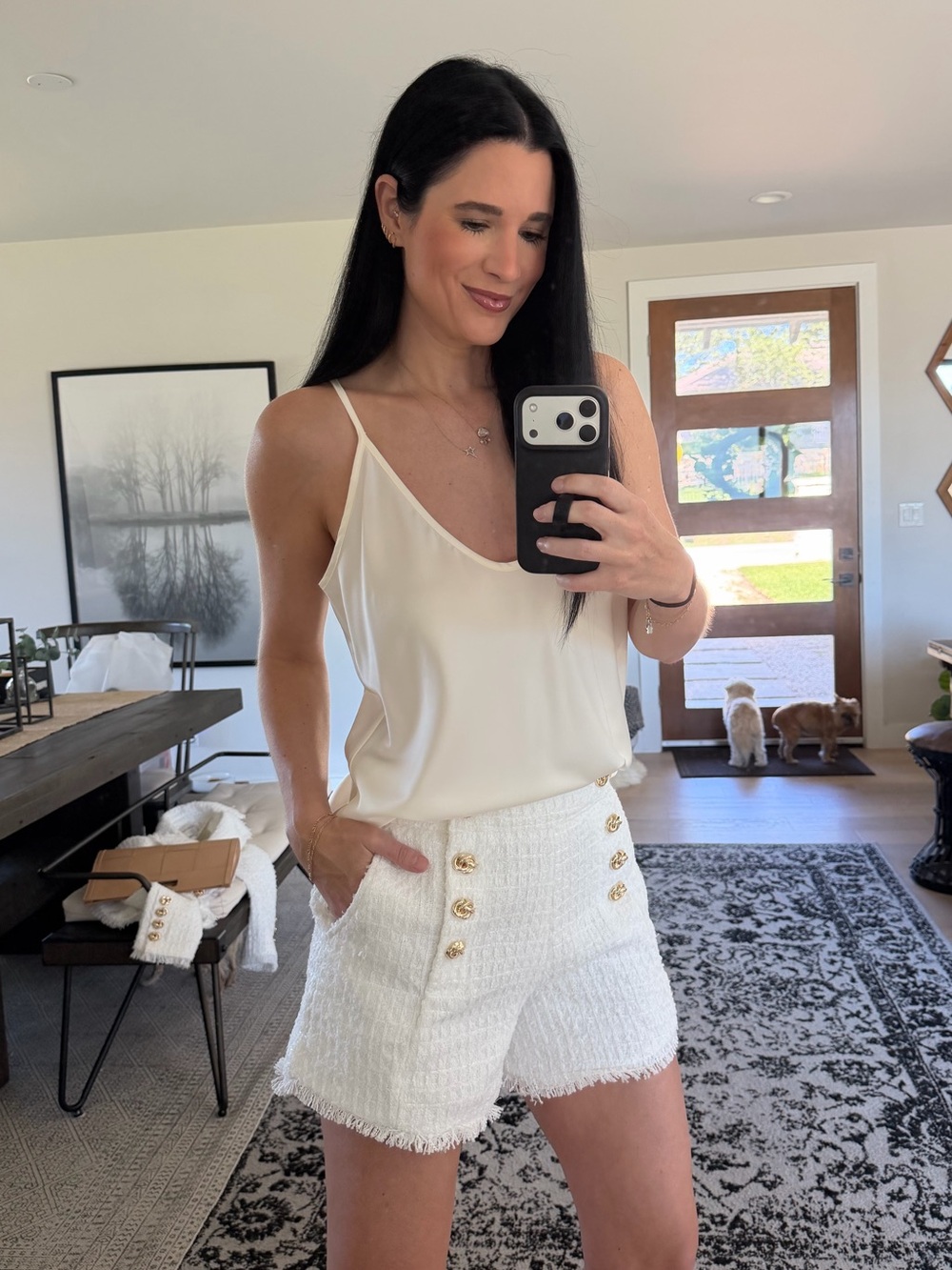 The Noli Shop YARA Silk Camisole in Pearl